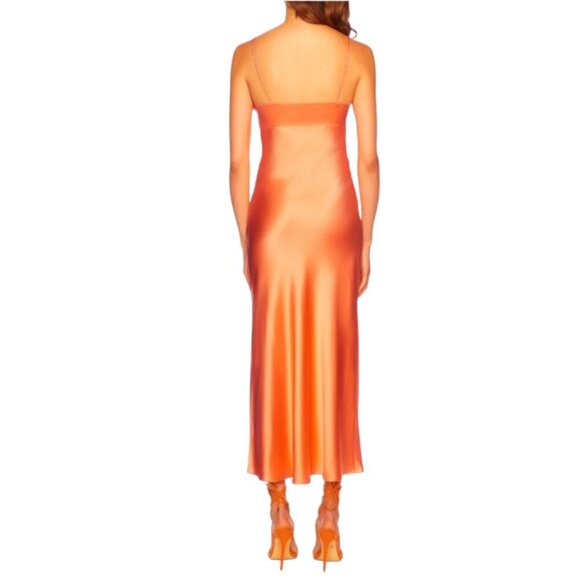 Revolve + Susana Monaco Midi 100% Silk Slip Dress square wire bias dress - Picture 3 of 7